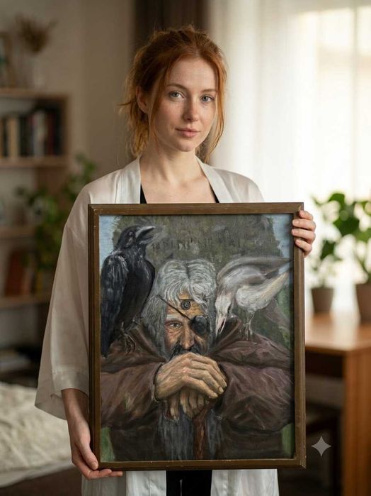 Картина маслом «Один, Всеотец» — мистический портрет оригинал