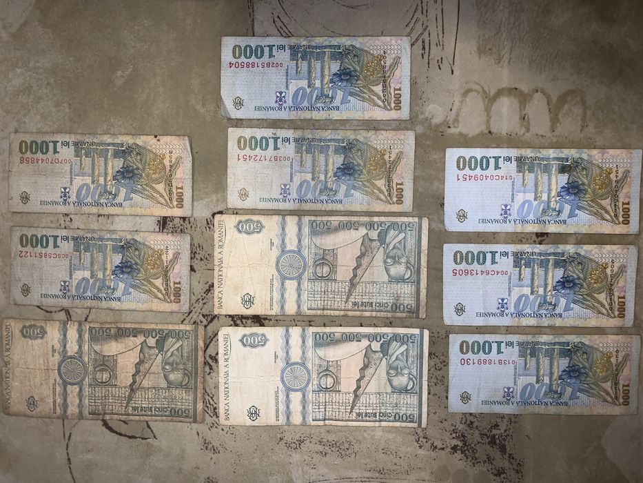 Bancnote românești vechi 1998 Brâncuși 500 lei Eminescu 1000 lei