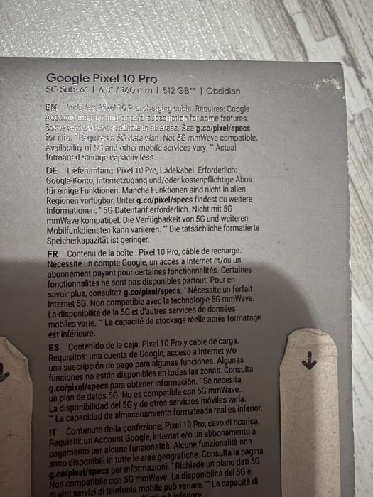 Google pixel 10 pro 512 gb