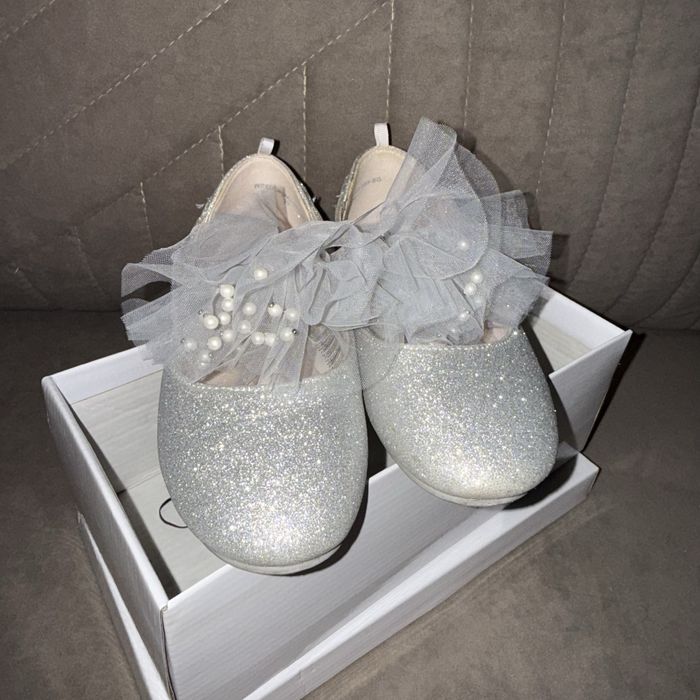 Туфельки для девочек в серебре, 30 размер