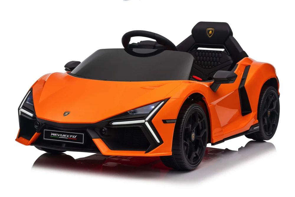 Lamborghini revuelto 12v - детска акумулаторна кола, оранжева, eva гум