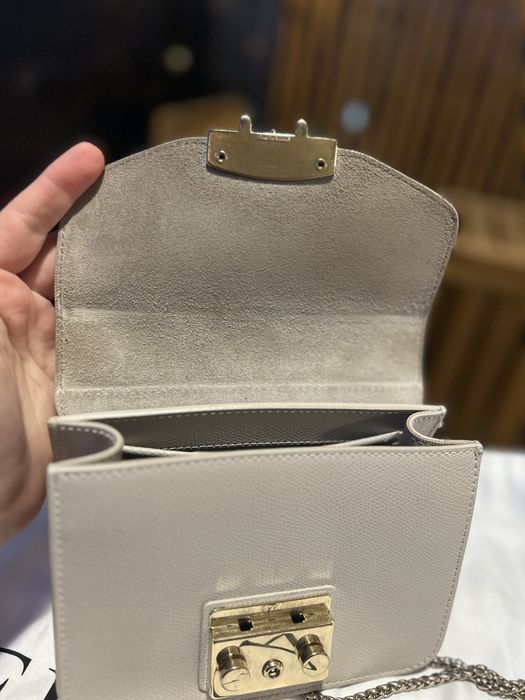 Geanta Furla metropolis mini nude/ crem piele naturala