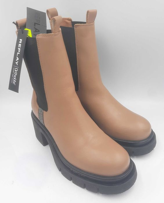 Superbe botine/ghete chelsea dam REPLAY originale noi piele naturala fina foarte comode 39/40