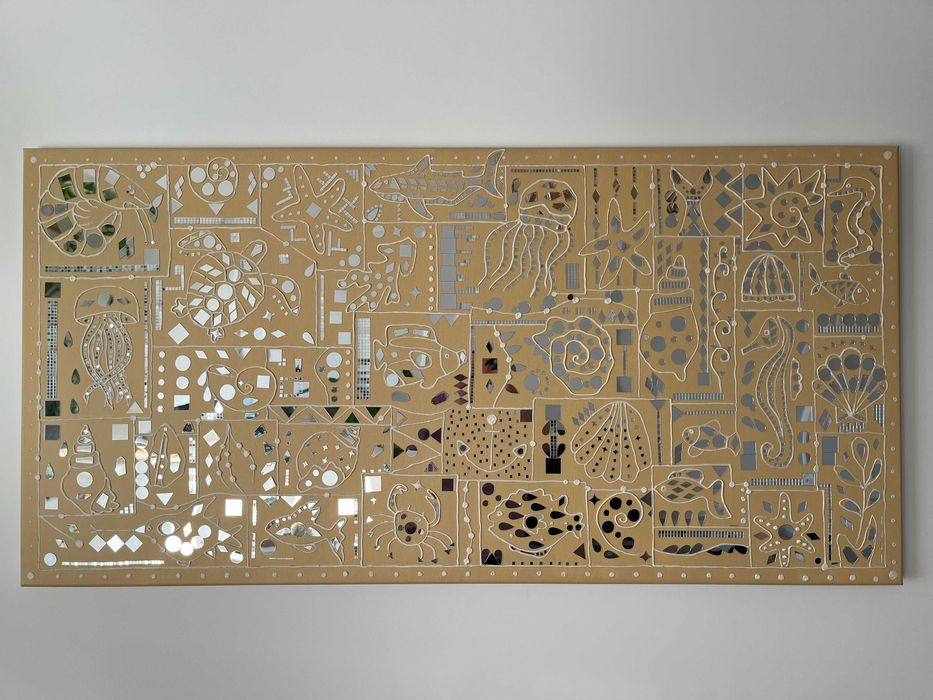 Tablou marin handmade cu oglinzi – decor elegant