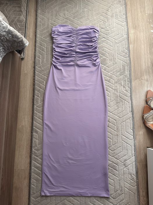 ZARA  рокля без презрамки – пастелно лилава