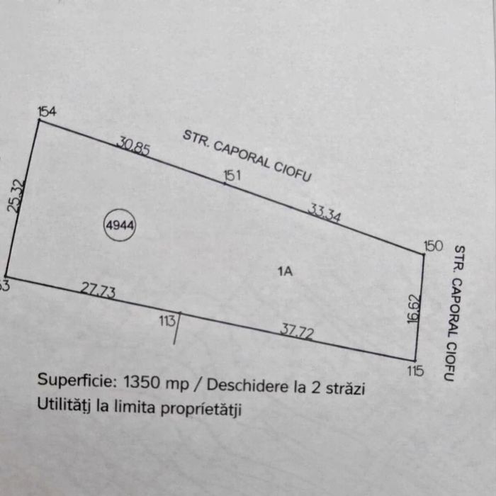 Teren intravilan 1.350 mp Falticeni strada Caporal Ciofu