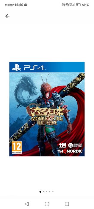 Monkei king hero is back pentru ps 4 nu trimit prin curier