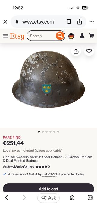 Cascheta militara suedeza ww2