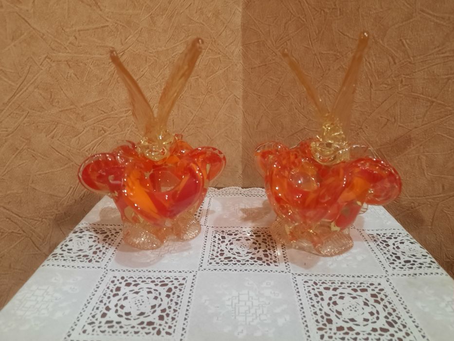 Винтаж. Коллекционные, очень красивые вазочки-бабочки, ручная работа,