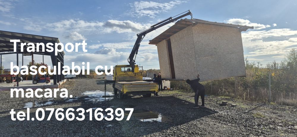 Închiriez Camion basculabil cu Macara.