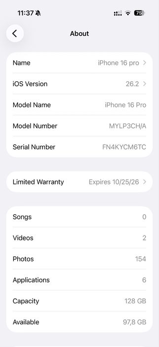 Iphone 16 pro ideal 15 cycle 2 ta sim karta ketadi