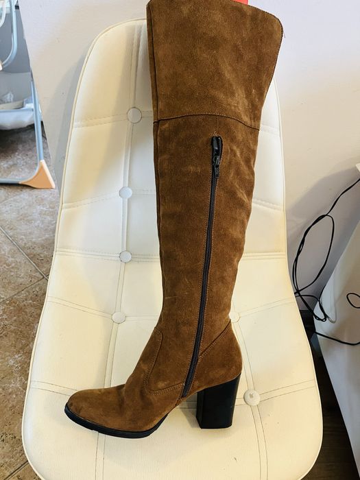 Cizme peste genunchi Benvenuti, piele naturala intoarsa, M 36