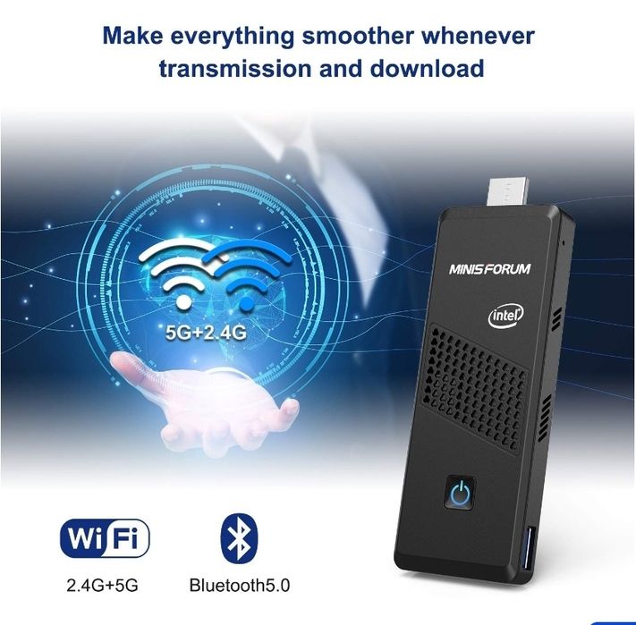 Супер мини PC компютър с Windows 10 pro, MINISFORUM S41 Celeron N4120