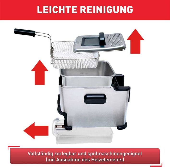 Фритюрник Tefal Oleoclean Compact 2L (FR7016) 1500W с маслена филтрация