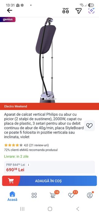 Aparat de calcat vertical Philips