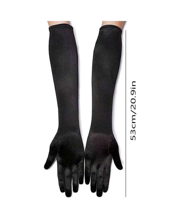 Черни дълги ръкавици и колиета