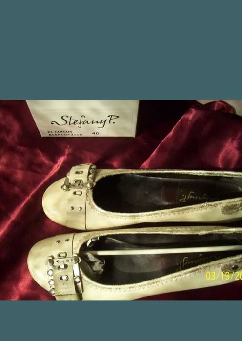 Balerini eleganti Stefany piele gri argintiu mar 40