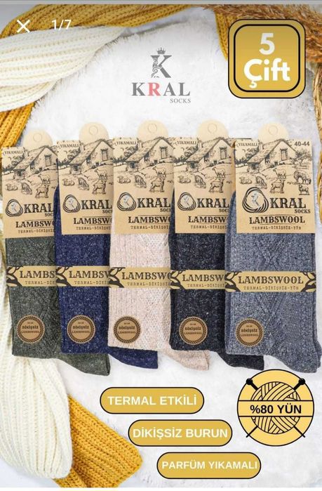 Sosete de iarna barbati 40-44 din 80% lana fara sudura, comode