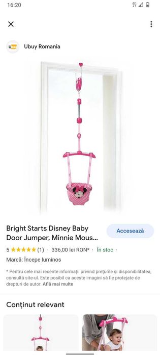 Leagăn de bebeluși pentru ușa( Door jumper)