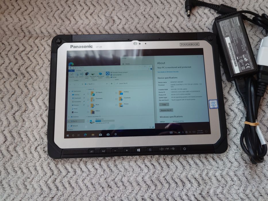 Panasonic CF20 intel I5-7Y57 8gb 256 GB  WLAN diagnoza,  - teste