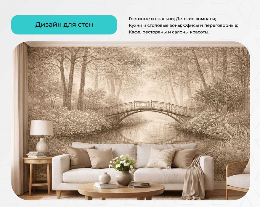 Индивидуальный дизайн оформление стен