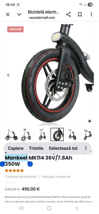 Bicicleta electrica pliabila