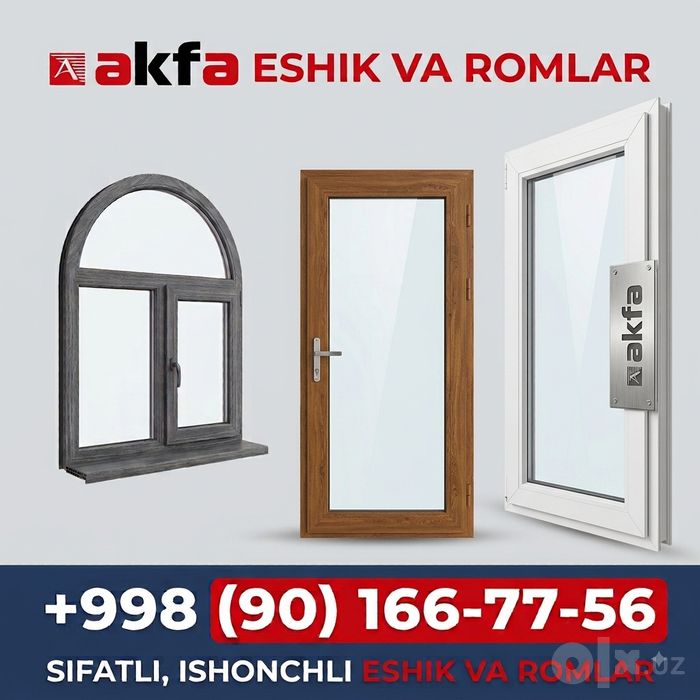 Akfa eshik rom tayyorlab oʻrnatib berish xizmati