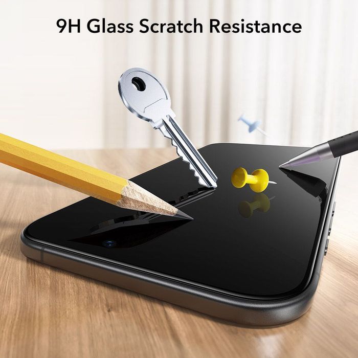 ESR UltraFit закалено стъкло 2-Pack за iPhone Air – черна рамка