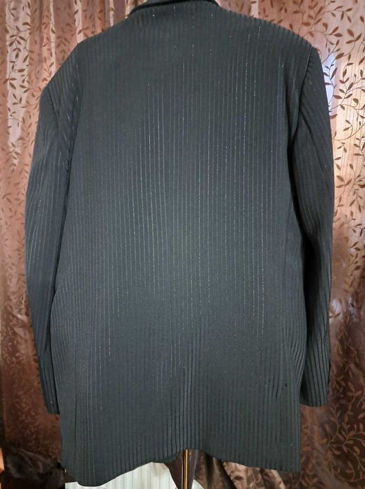 Costum ceremonie Emil Style  negru cu dungi negre si fir argintiu