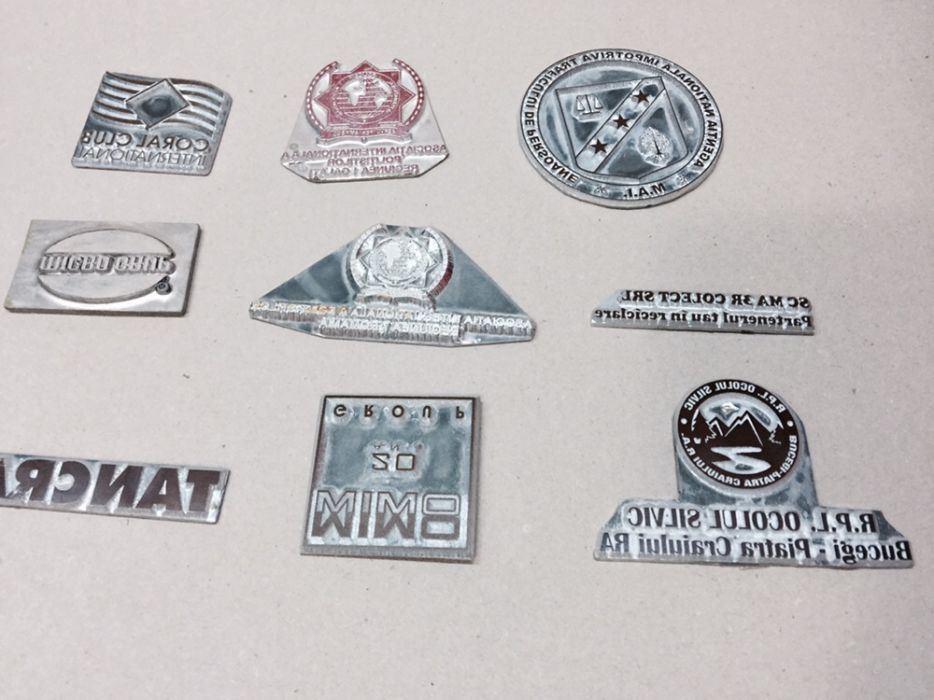 Matrite gravate  din zinc pentru timbru sec si emboss piele, LogoPrint