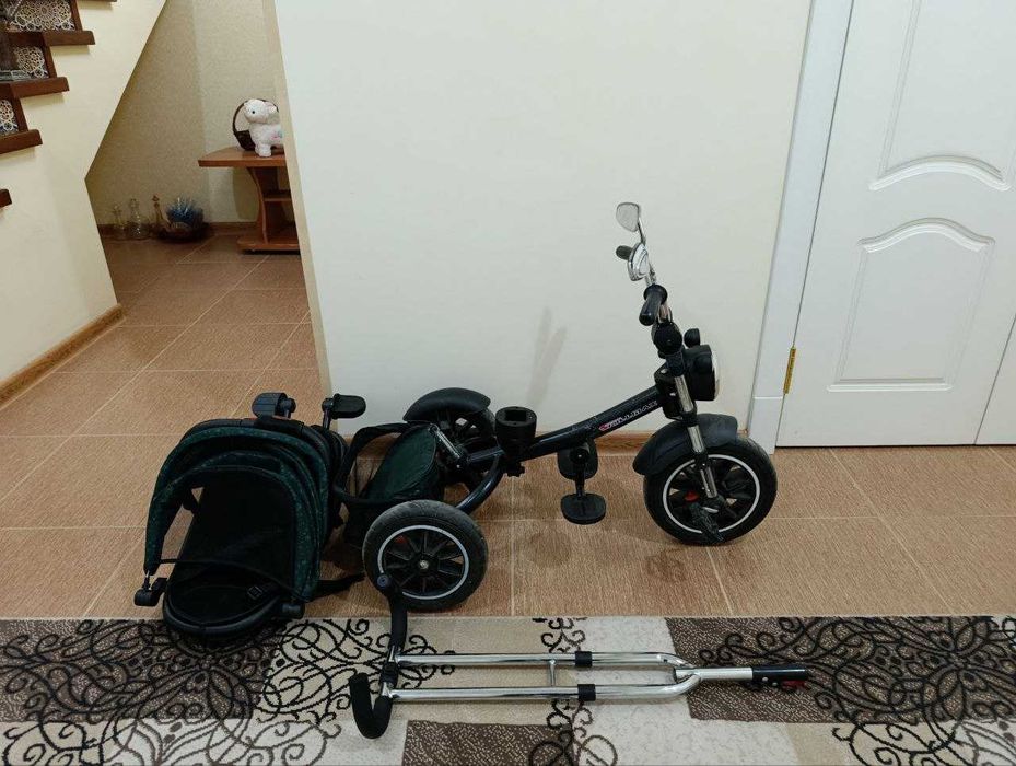 Велосипед 3х колёсный, Б/у среднее состояние, разборный, с ручкой