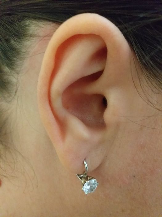 Сребърни обици с циркон