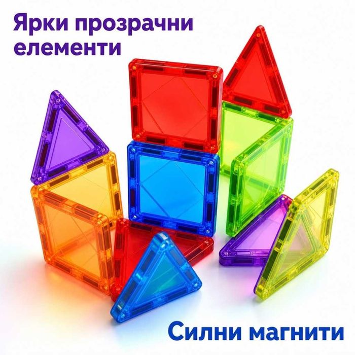 Магнитни 3D блокчета – комплект от 106 части