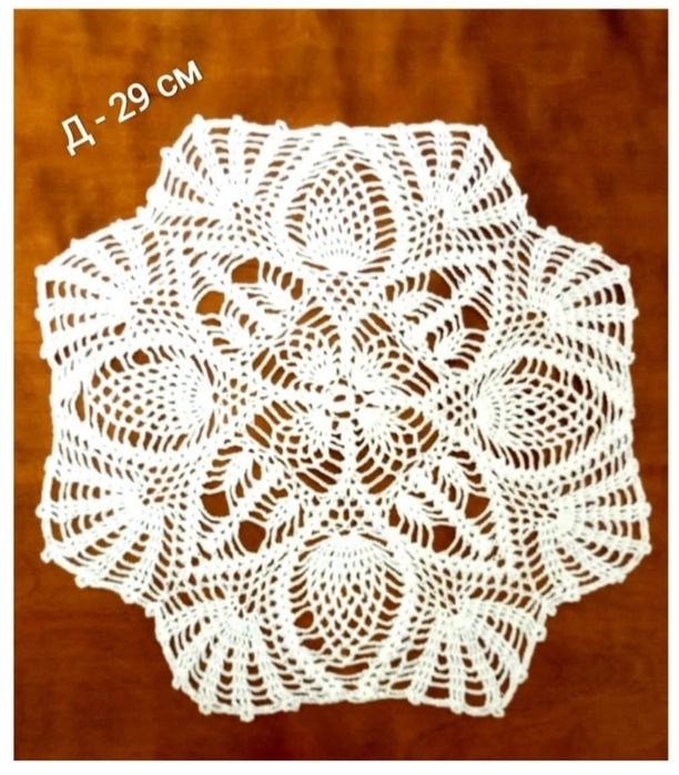 Салфетки, вязаны крючком, хлопок