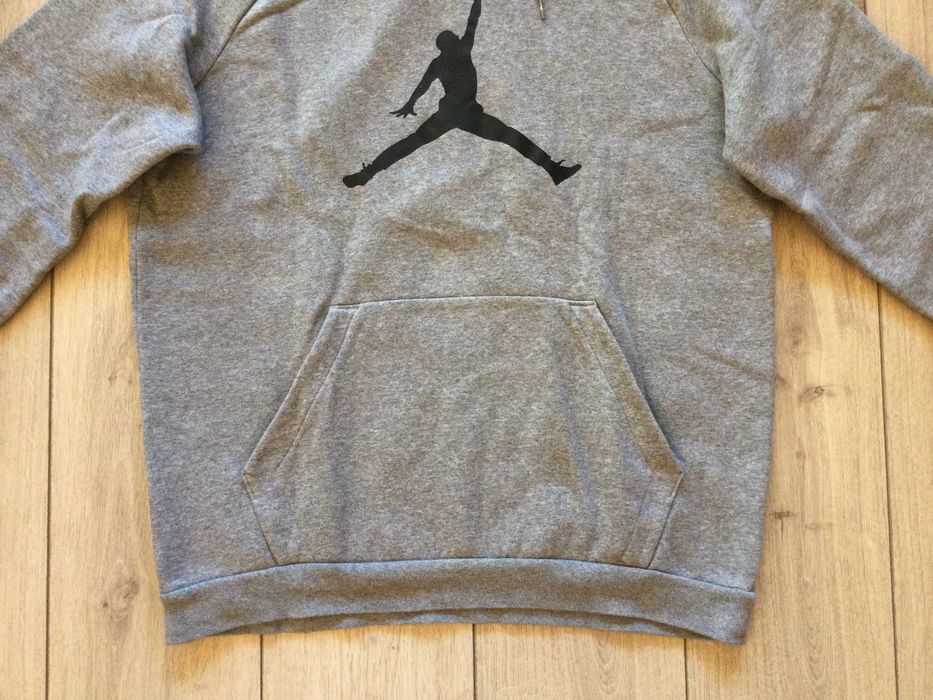 НОВ 100 % оригинален сив памучен суичър суитчър NIKE AIR JORDAN размер L от САЩ