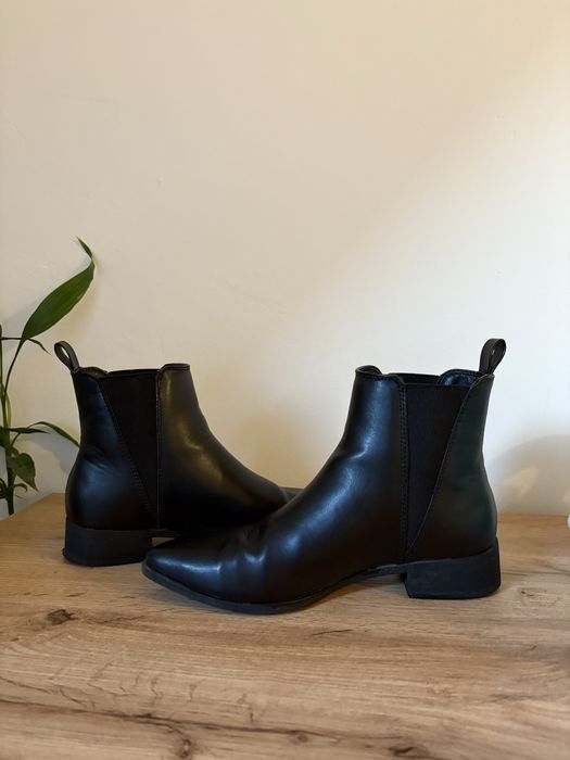 Just fab About You черни кожени боти