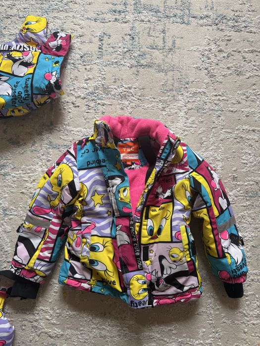 Зимний комбинезон комплект для девочки 98 см