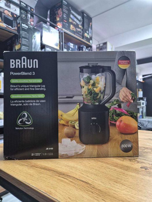 Блендер Braun PowerBlend 3/800Bt/BPA-free пластик/нерж. сталь