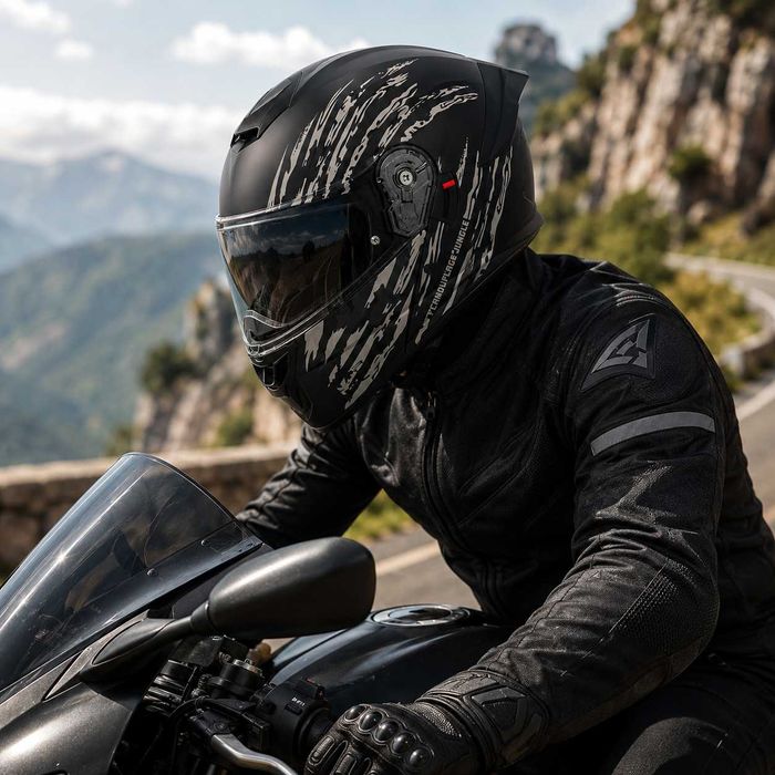 Casca Moto/Scuter Flip-Up, Viziera Dubla, Modulabila, Negru Camo