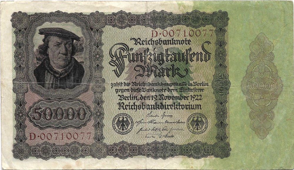 Super bancnota bancnote vechi Germania primul razboi mondial si perioada interbelica