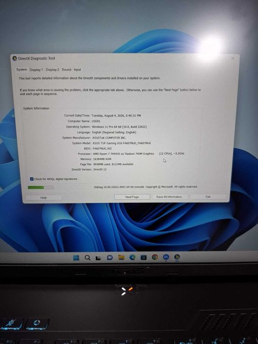 Asus Tuf A16 Ryzen 7 4050 6Gb / Amanet Cashbook Braila Viziru