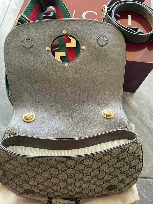 GUCCI Дамска чанта Гучи Blondie Кожена Текстилна презрамка Автентична