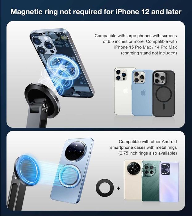 Магнитна стойка Golday за iPhone/iPad/монитор, до 18", регулируема