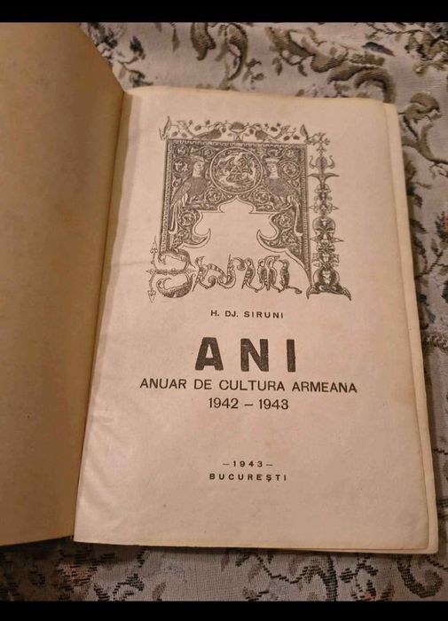 Carte foarte  rara veche - Anuarul de Cultura Armeana, 1942- 1943, H.D