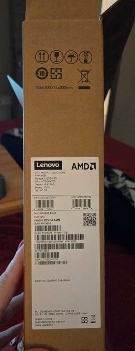 Laptop Lenovo V15 G4 AMN, NOU