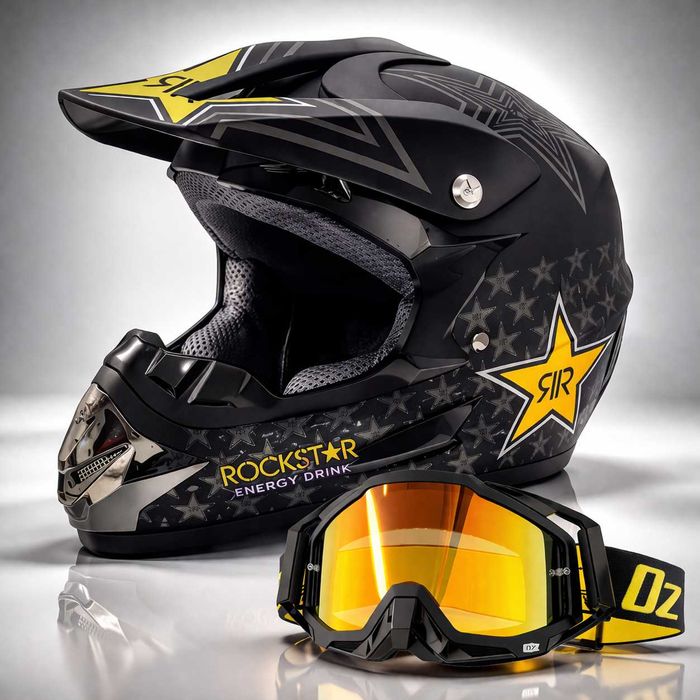 Кросова каска ROCKSTAR, Full Face, DOT Сертификат, Размер: S; M;