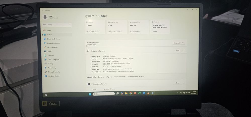 Laptop Nou nitro 5