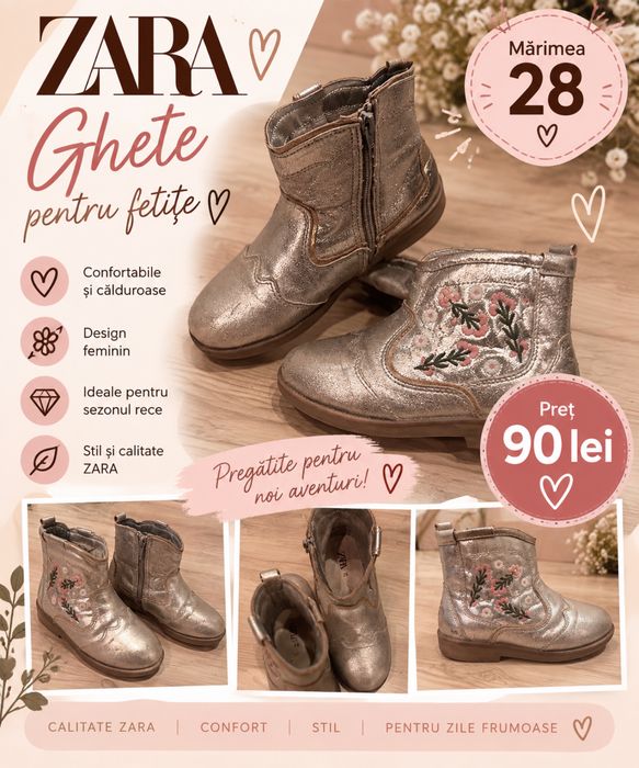 Cizme argintii ZARA