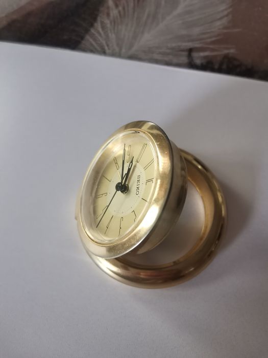 SEIKO - travel часовник ( будилник) позлатен