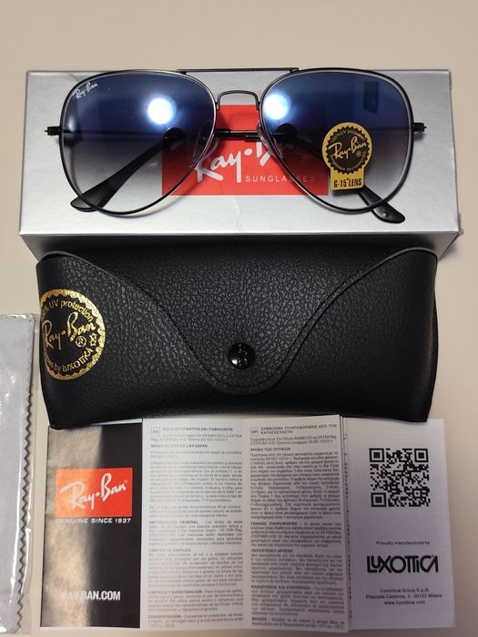 Ochelari de soare Ray-Ban RB3026 Aviator cu lentile de sticlă gradiente